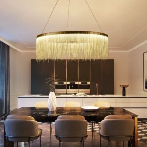 Aluminum Tassel Linear Chandelier