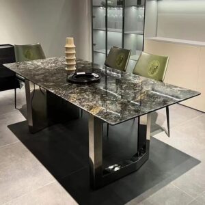 Modern design high Italian 6- seaters quality high end villa luxury nature stone dining table marble