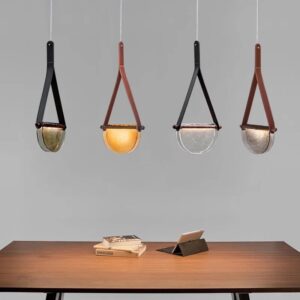 Carys – Post-modern Leather Handmade Glass Pendant Lamp