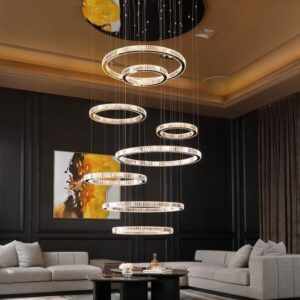 Empty loft crystal chandelier