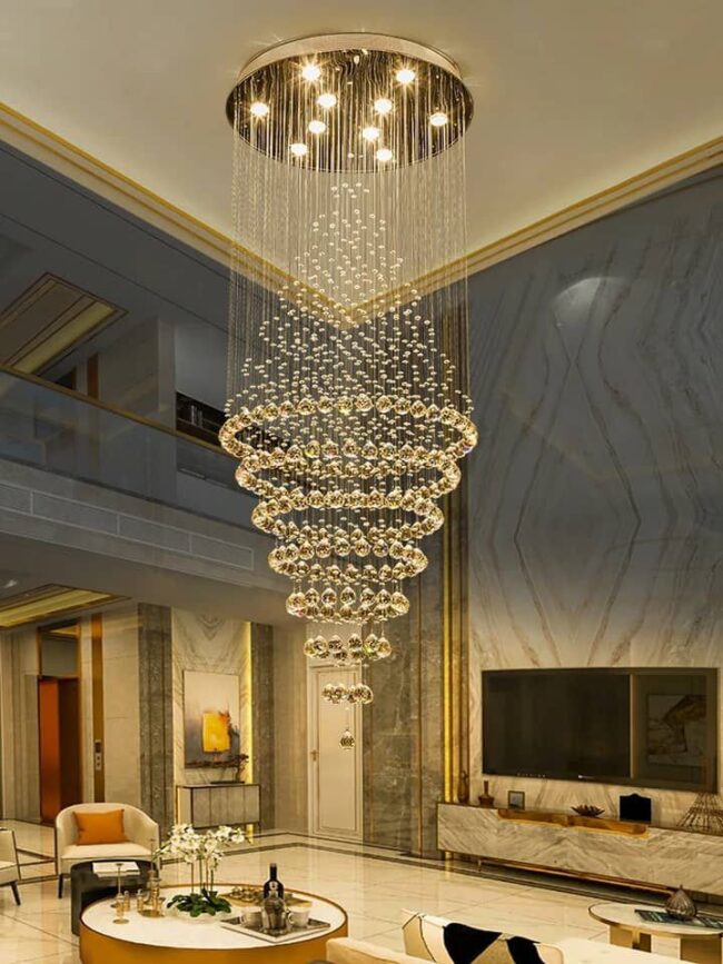 Special Square Drop Shape Post Modern Design Long Stair Chandelier Living Room Stairwell Indoor Hotel Lobby Pendant light