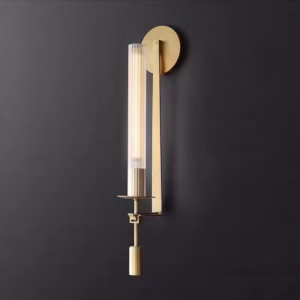 Modern Wall Light Polish Brass Tubular Surface