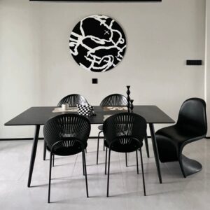 Weavy shape chair with a dinning table
