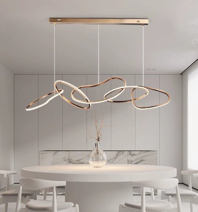 Italian simple minimalist oval chandelier pendant light