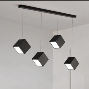 Nordic small square box geometric chandelier