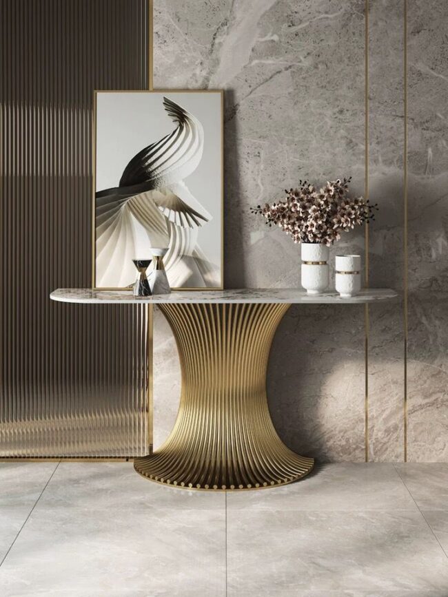 Half Moon Shape Console Table