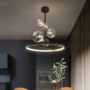 CHI Nordic G9 chandelier clear glass ball black pendant light
