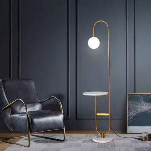 Home decor standing marble led floor lamp