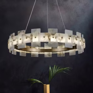 Copper marble chandelier