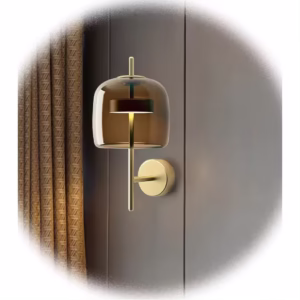 luxury creative led wall light sconce Grey Amber glass wall lamp decoration