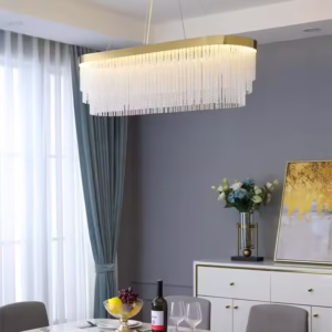 Home Decoration Rectangular Glass Chandelier LED Suspension