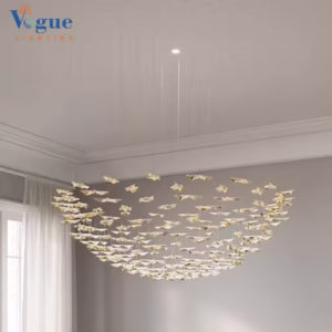Simple Style Customized Glod Glass Modern Chandelier Light