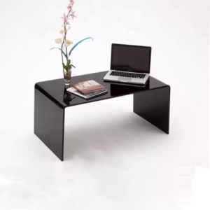 Acrylic side table black end table reading coffee table