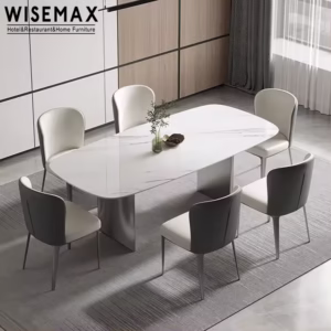Rectangle white slate top dining table