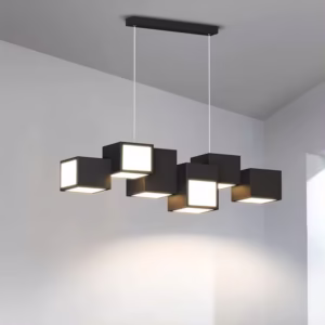 Iron LED Black White Plaid Chandelier Ceiling Luxury Chandeliers