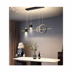 High Ceilings Golden Brass Pendant Light Luxury Led Modern Chandelier