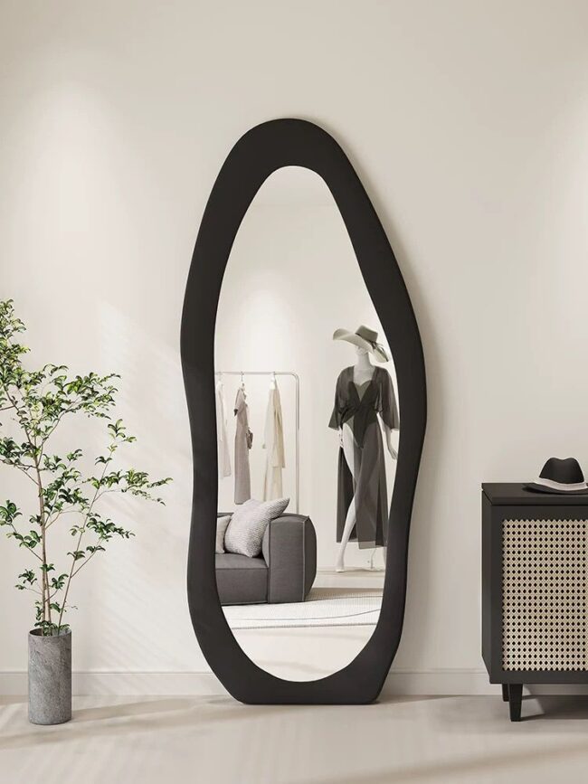 Elegant Irregular Mango Shape Ins/Tiktok Style Flannel Mirror