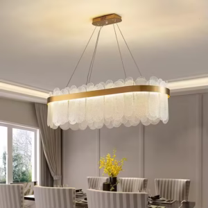 Gold gray Oval Glass Water Drop Pendant Light