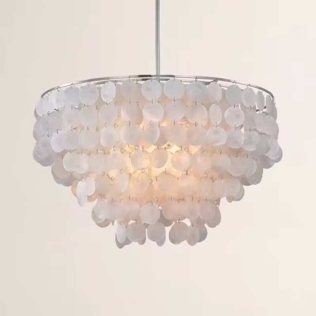 White shell piece chandelier - Image 4