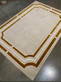 Elegant Geometric Border Rug