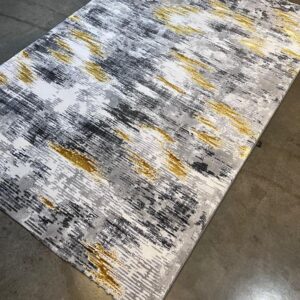 Modern Abstract Rug with Metallic Accents