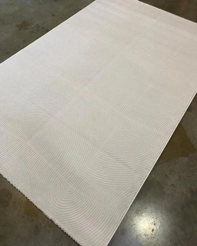 Textured Wave Rug in Cream
