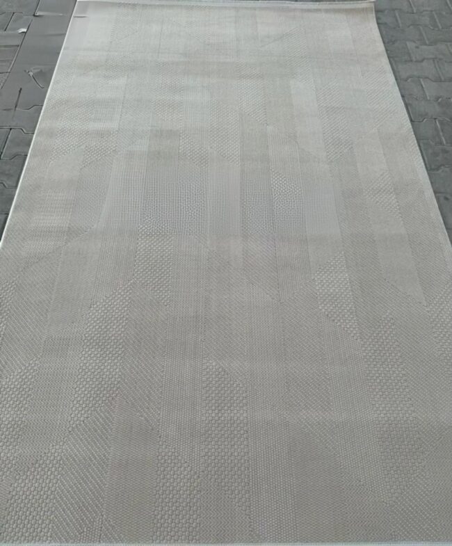 Textured Geometric Rug in Neutral Tones