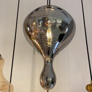 Gourd smoke gray glass chandelier