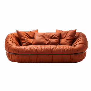 Vintage Cognac Leather Sofa