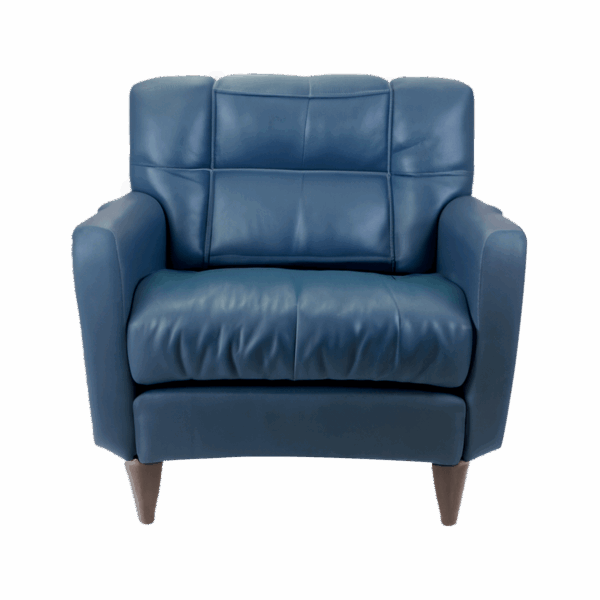 Cammi Blue Leather Armchair