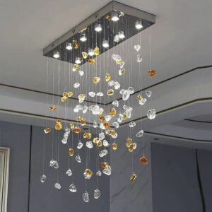 Oval Lustre Crystal Pendant Chandelier