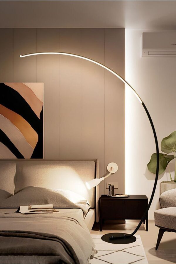 curved fishing floor lamp art designer