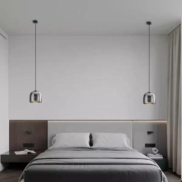 Amber changeable 3 colors glass pendant lamp - Image 2