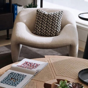 Nordic lazy lamb velvet fabric latest single sofa